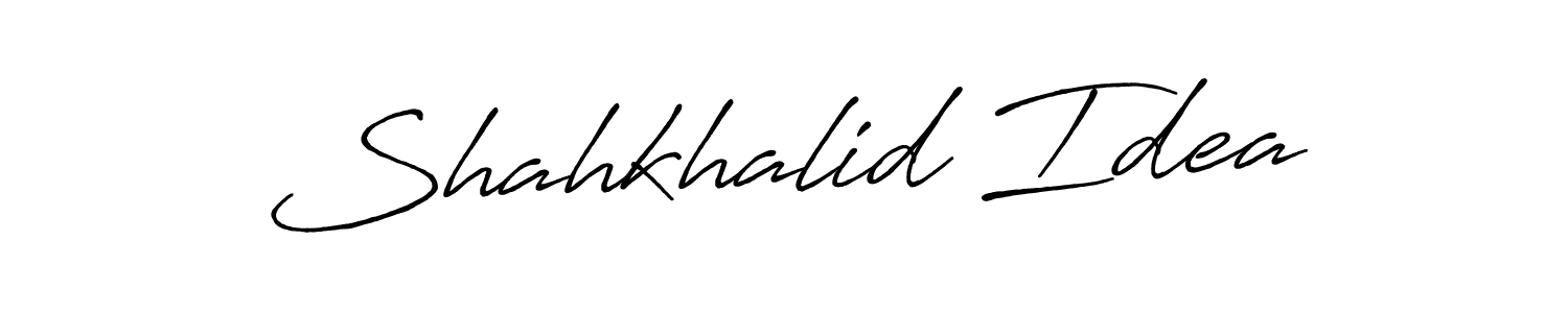 How to make Shahkhalid Idea name signature. Use Antro_Vectra_Bolder style for creating short signs online. This is the latest handwritten sign. Shahkhalid Idea signature style 7 images and pictures png