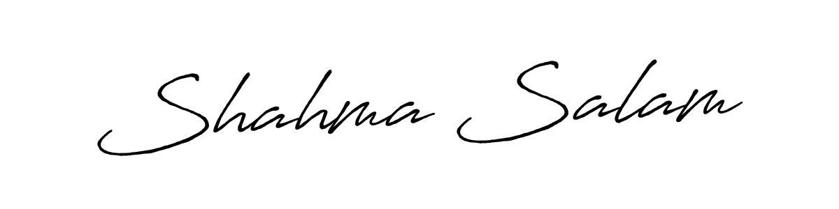 Also You can easily find your signature by using the search form. We will create Shahma Salam name handwritten signature images for you free of cost using Antro_Vectra_Bolder sign style. Shahma Salam signature style 7 images and pictures png