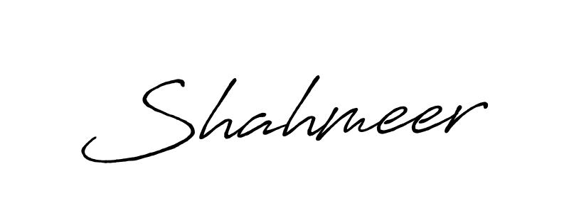 Make a beautiful signature design for name Shahmeer. With this signature (Antro_Vectra_Bolder) style, you can create a handwritten signature for free. Shahmeer signature style 7 images and pictures png