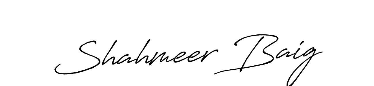 Make a beautiful signature design for name Shahmeer Baig. With this signature (Antro_Vectra_Bolder) style, you can create a handwritten signature for free. Shahmeer Baig signature style 7 images and pictures png