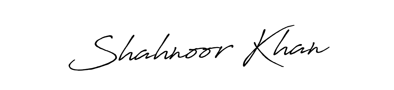 How to make Shahnoor Khan name signature. Use Antro_Vectra_Bolder style for creating short signs online. This is the latest handwritten sign. Shahnoor Khan signature style 7 images and pictures png
