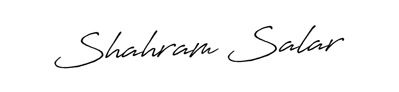 How to make Shahram Salar name signature. Use Antro_Vectra_Bolder style for creating short signs online. This is the latest handwritten sign. Shahram Salar signature style 7 images and pictures png