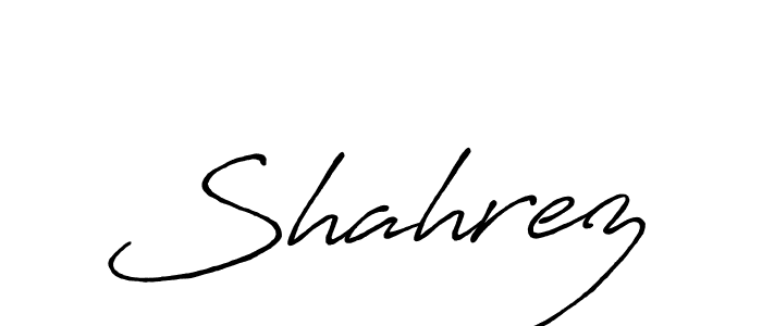 How to make Shahrez name signature. Use Antro_Vectra_Bolder style for creating short signs online. This is the latest handwritten sign. Shahrez signature style 7 images and pictures png