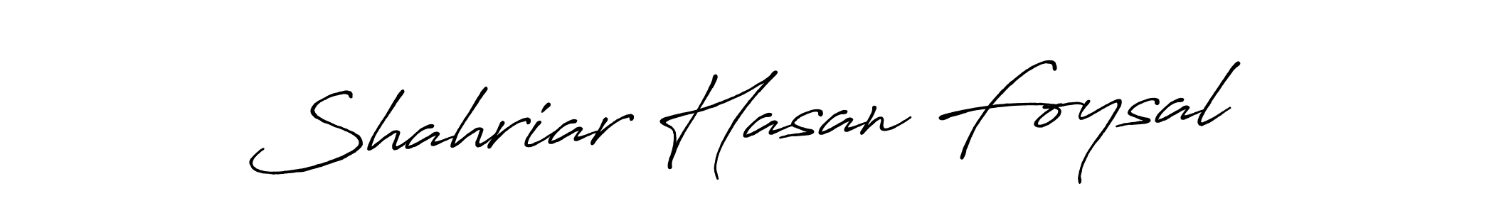 Create a beautiful signature design for name Shahriar Hasan Foysal. With this signature (Antro_Vectra_Bolder) fonts, you can make a handwritten signature for free. Shahriar Hasan Foysal signature style 7 images and pictures png