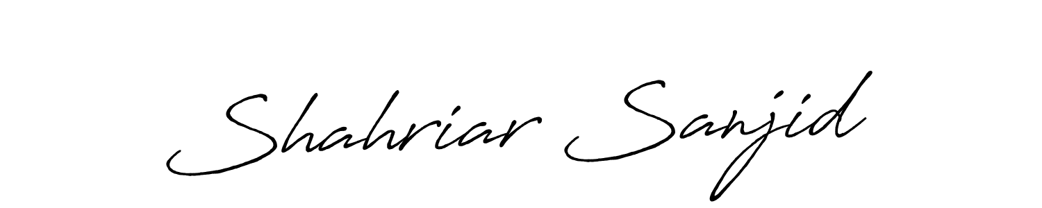 How to make Shahriar Sanjid name signature. Use Antro_Vectra_Bolder style for creating short signs online. This is the latest handwritten sign. Shahriar Sanjid signature style 7 images and pictures png