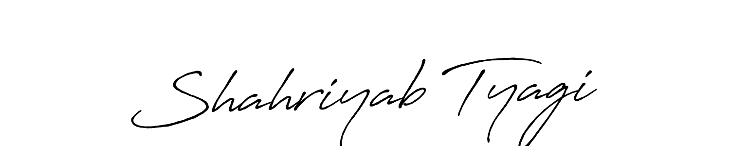 Antro_Vectra_Bolder is a professional signature style that is perfect for those who want to add a touch of class to their signature. It is also a great choice for those who want to make their signature more unique. Get Shahriyab Tyagi name to fancy signature for free. Shahriyab Tyagi signature style 7 images and pictures png