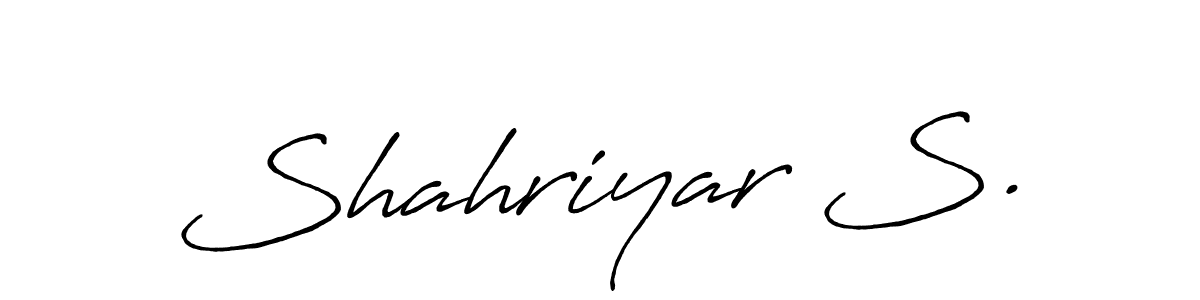 It looks lik you need a new signature style for name Shahriyar S.. Design unique handwritten (Antro_Vectra_Bolder) signature with our free signature maker in just a few clicks. Shahriyar S. signature style 7 images and pictures png