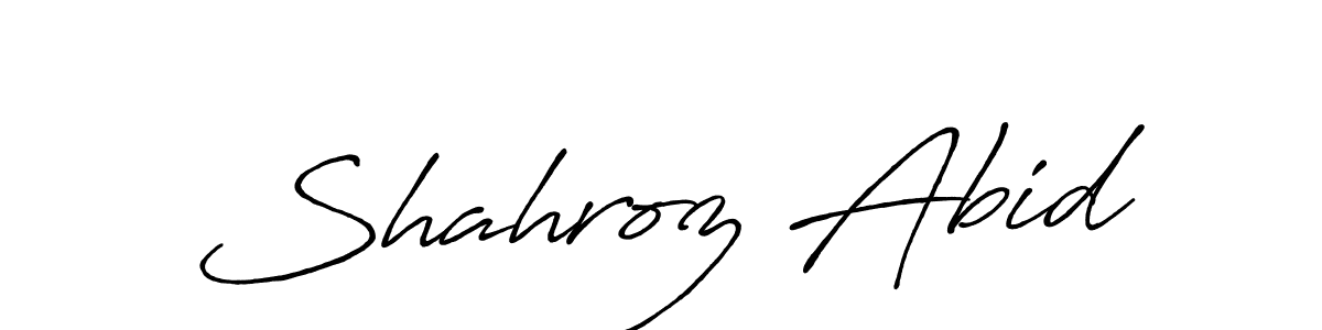 Shahroz Abid stylish signature style. Best Handwritten Sign (Antro_Vectra_Bolder) for my name. Handwritten Signature Collection Ideas for my name Shahroz Abid. Shahroz Abid signature style 7 images and pictures png