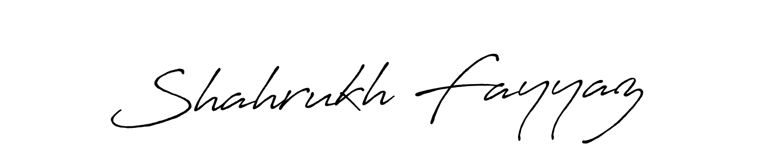 How to make Shahrukh Fayyaz name signature. Use Antro_Vectra_Bolder style for creating short signs online. This is the latest handwritten sign. Shahrukh Fayyaz signature style 7 images and pictures png