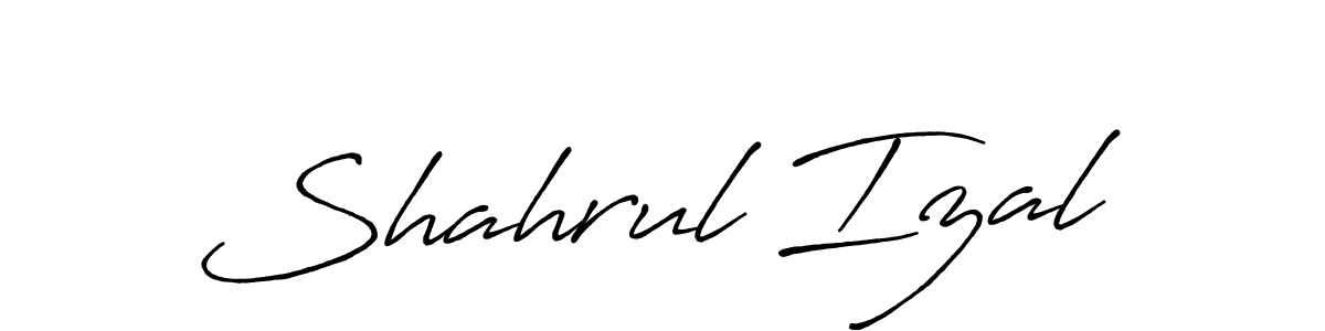 Make a beautiful signature design for name Shahrul Izal. With this signature (Antro_Vectra_Bolder) style, you can create a handwritten signature for free. Shahrul Izal signature style 7 images and pictures png