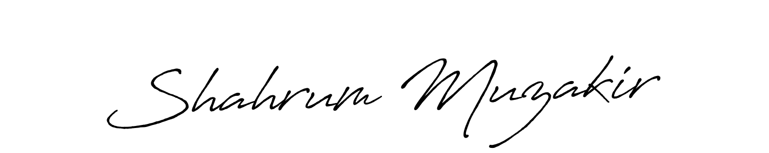 Make a beautiful signature design for name Shahrum Muzakir. With this signature (Antro_Vectra_Bolder) style, you can create a handwritten signature for free. Shahrum Muzakir signature style 7 images and pictures png