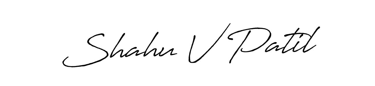 Make a beautiful signature design for name Shahu V Patil. With this signature (Antro_Vectra_Bolder) style, you can create a handwritten signature for free. Shahu V Patil signature style 7 images and pictures png