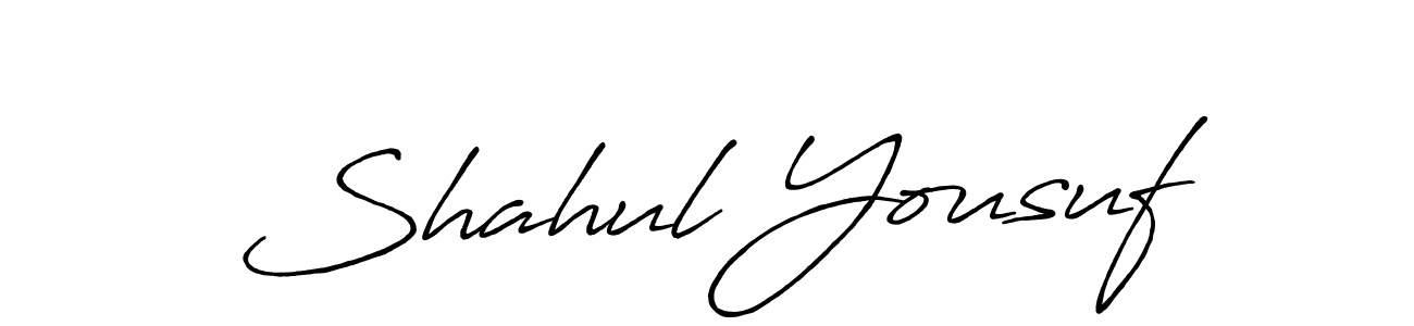 How to make Shahul Yousuf name signature. Use Antro_Vectra_Bolder style for creating short signs online. This is the latest handwritten sign. Shahul Yousuf signature style 7 images and pictures png