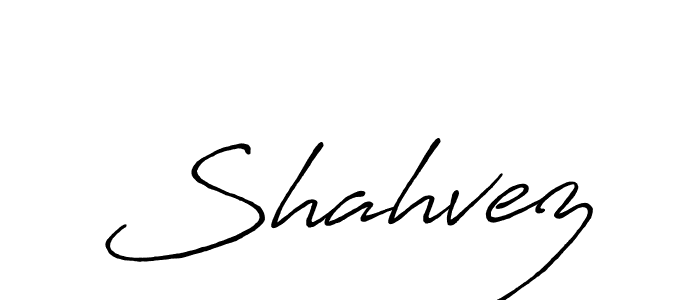 How to make Shahvez name signature. Use Antro_Vectra_Bolder style for creating short signs online. This is the latest handwritten sign. Shahvez signature style 7 images and pictures png