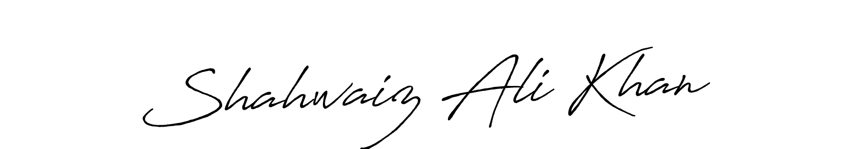 Make a beautiful signature design for name Shahwaiz Ali Khan. With this signature (Antro_Vectra_Bolder) style, you can create a handwritten signature for free. Shahwaiz Ali Khan signature style 7 images and pictures png