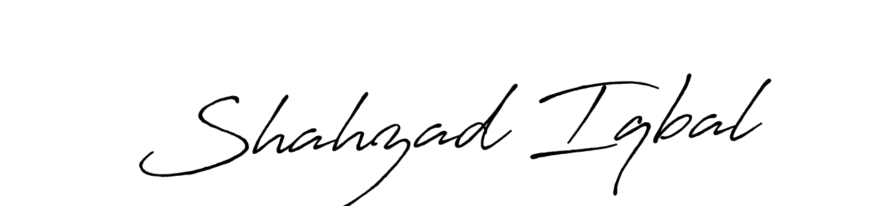 Make a beautiful signature design for name Shahzad Iqbal. With this signature (Antro_Vectra_Bolder) style, you can create a handwritten signature for free. Shahzad Iqbal signature style 7 images and pictures png