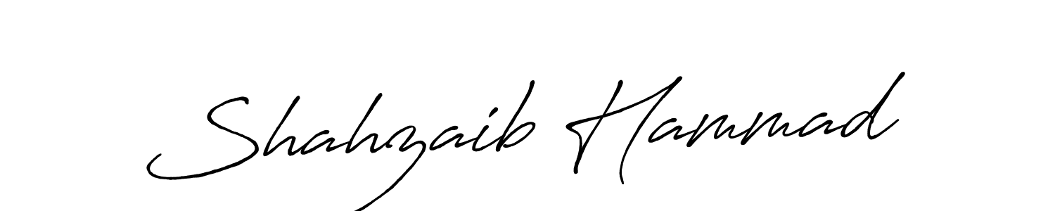 How to make Shahzaib Hammad name signature. Use Antro_Vectra_Bolder style for creating short signs online. This is the latest handwritten sign. Shahzaib Hammad signature style 7 images and pictures png