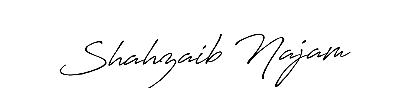 Create a beautiful signature design for name Shahzaib Najam. With this signature (Antro_Vectra_Bolder) fonts, you can make a handwritten signature for free. Shahzaib Najam signature style 7 images and pictures png