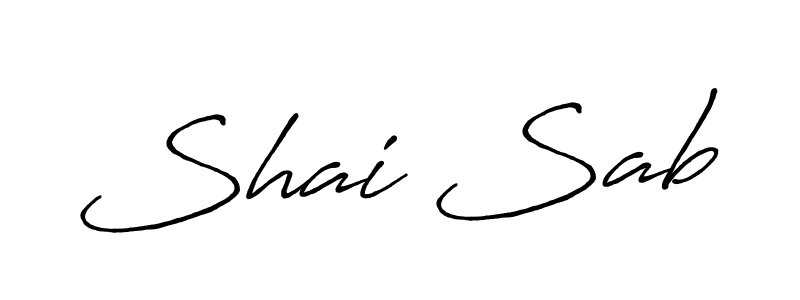 Make a beautiful signature design for name Shai Sab. With this signature (Antro_Vectra_Bolder) style, you can create a handwritten signature for free. Shai Sab signature style 7 images and pictures png
