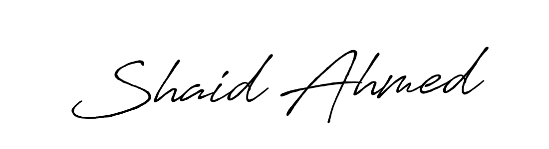 Make a beautiful signature design for name Shaid Ahmed. With this signature (Antro_Vectra_Bolder) style, you can create a handwritten signature for free. Shaid Ahmed signature style 7 images and pictures png