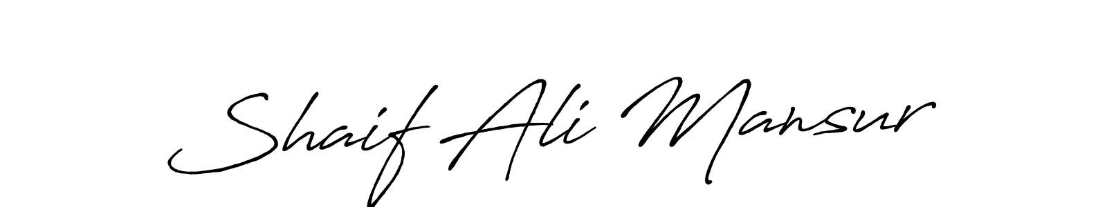 How to make Shaif Ali Mansur name signature. Use Antro_Vectra_Bolder style for creating short signs online. This is the latest handwritten sign. Shaif Ali Mansur signature style 7 images and pictures png