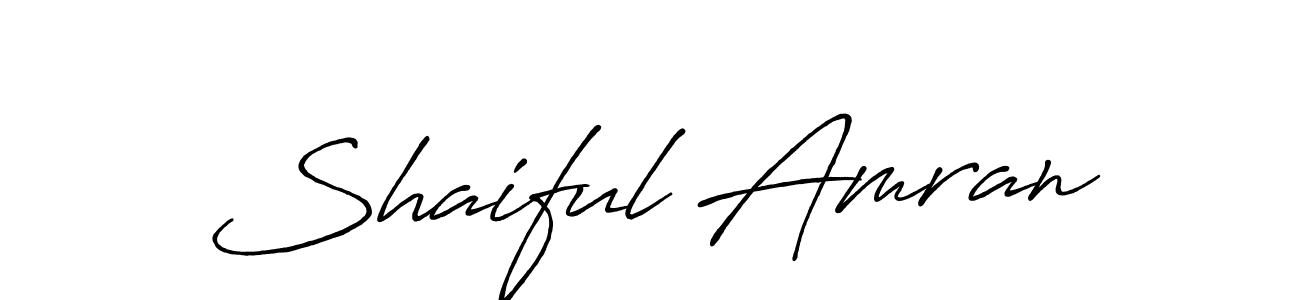Create a beautiful signature design for name Shaiful Amran. With this signature (Antro_Vectra_Bolder) fonts, you can make a handwritten signature for free. Shaiful Amran signature style 7 images and pictures png