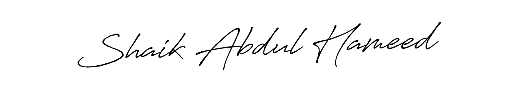 Create a beautiful signature design for name Shaik Abdul Hameed. With this signature (Antro_Vectra_Bolder) fonts, you can make a handwritten signature for free. Shaik Abdul Hameed signature style 7 images and pictures png