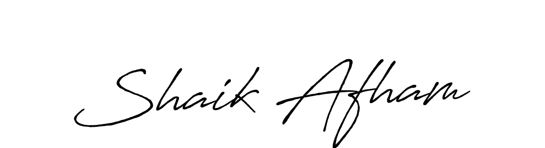 Design your own signature with our free online signature maker. With this signature software, you can create a handwritten (Antro_Vectra_Bolder) signature for name Shaik Afham. Shaik Afham signature style 7 images and pictures png