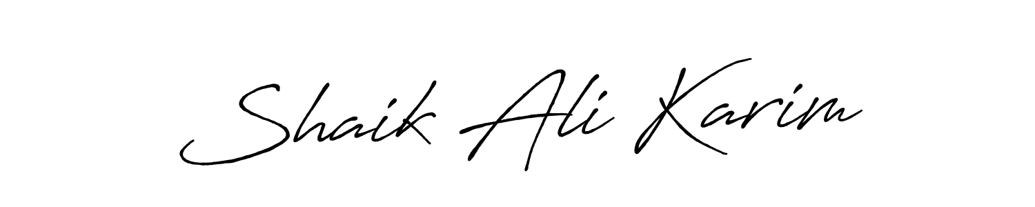 The best way (Antro_Vectra_Bolder) to make a short signature is to pick only two or three words in your name. The name Shaik Ali Karim include a total of six letters. For converting this name. Shaik Ali Karim signature style 7 images and pictures png