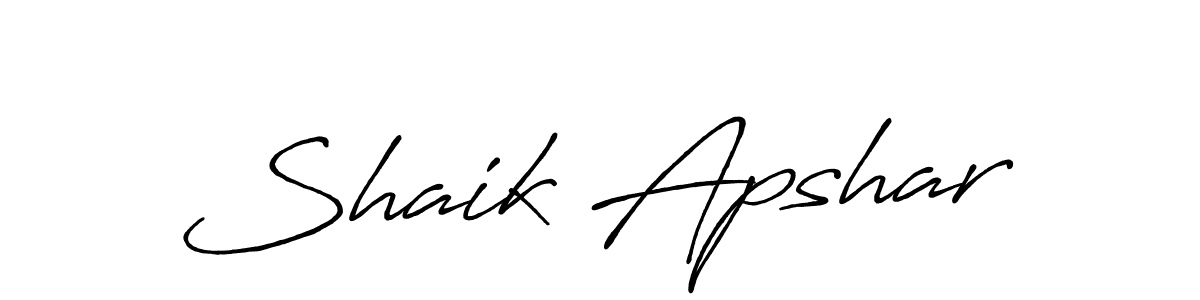 Make a beautiful signature design for name Shaik Apshar. With this signature (Antro_Vectra_Bolder) style, you can create a handwritten signature for free. Shaik Apshar signature style 7 images and pictures png