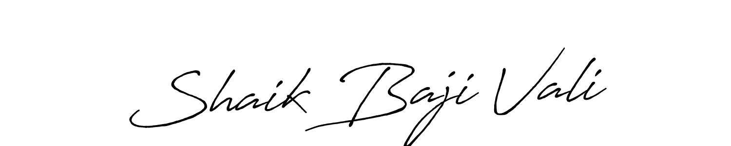 Create a beautiful signature design for name Shaik Baji Vali. With this signature (Antro_Vectra_Bolder) fonts, you can make a handwritten signature for free. Shaik Baji Vali signature style 7 images and pictures png