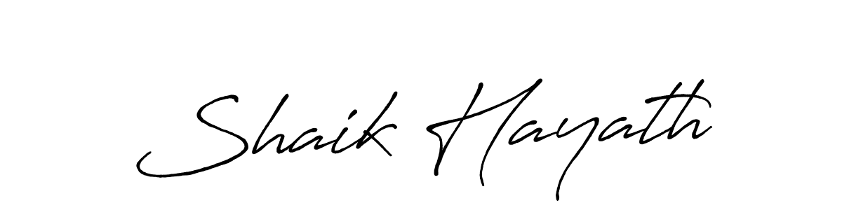 Create a beautiful signature design for name Shaik Hayath. With this signature (Antro_Vectra_Bolder) fonts, you can make a handwritten signature for free. Shaik Hayath signature style 7 images and pictures png