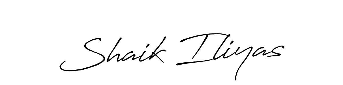 How to make Shaik Iliyas name signature. Use Antro_Vectra_Bolder style for creating short signs online. This is the latest handwritten sign. Shaik Iliyas signature style 7 images and pictures png