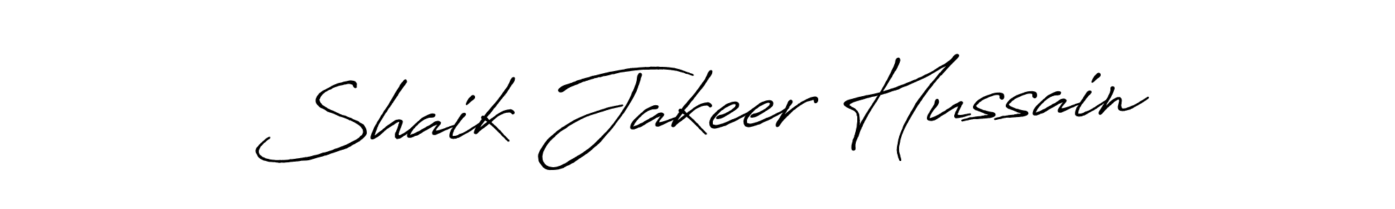 Create a beautiful signature design for name Shaik Jakeer Hussain. With this signature (Antro_Vectra_Bolder) fonts, you can make a handwritten signature for free. Shaik Jakeer Hussain signature style 7 images and pictures png