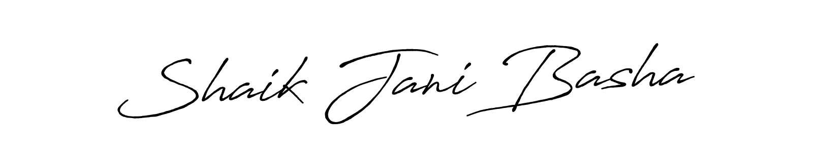 Create a beautiful signature design for name Shaik Jani Basha. With this signature (Antro_Vectra_Bolder) fonts, you can make a handwritten signature for free. Shaik Jani Basha signature style 7 images and pictures png