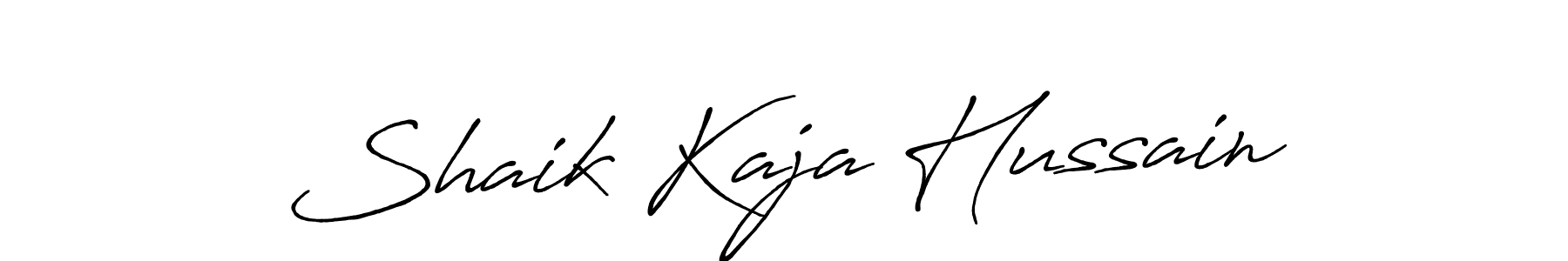 Create a beautiful signature design for name Shaik Kaja Hussain. With this signature (Antro_Vectra_Bolder) fonts, you can make a handwritten signature for free. Shaik Kaja Hussain signature style 7 images and pictures png