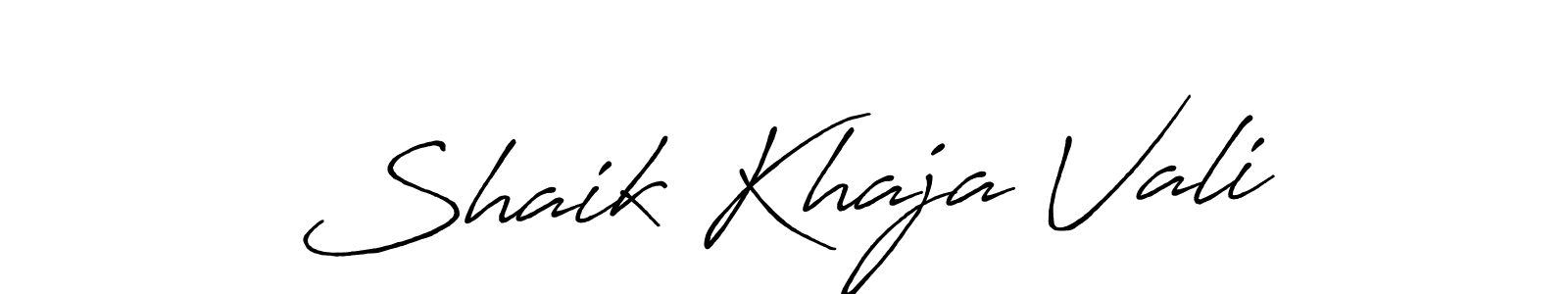 Create a beautiful signature design for name Shaik Khaja Vali. With this signature (Antro_Vectra_Bolder) fonts, you can make a handwritten signature for free. Shaik Khaja Vali signature style 7 images and pictures png
