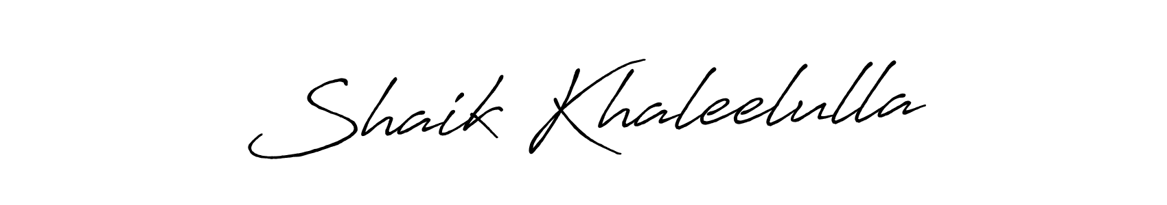 Create a beautiful signature design for name Shaik Khaleelulla. With this signature (Antro_Vectra_Bolder) fonts, you can make a handwritten signature for free. Shaik Khaleelulla signature style 7 images and pictures png