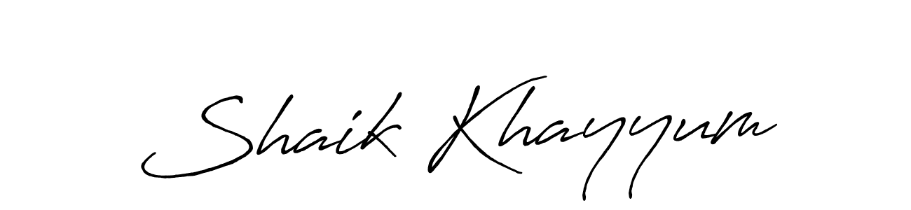 You can use this online signature creator to create a handwritten signature for the name Shaik Khayyum. This is the best online autograph maker. Shaik Khayyum signature style 7 images and pictures png