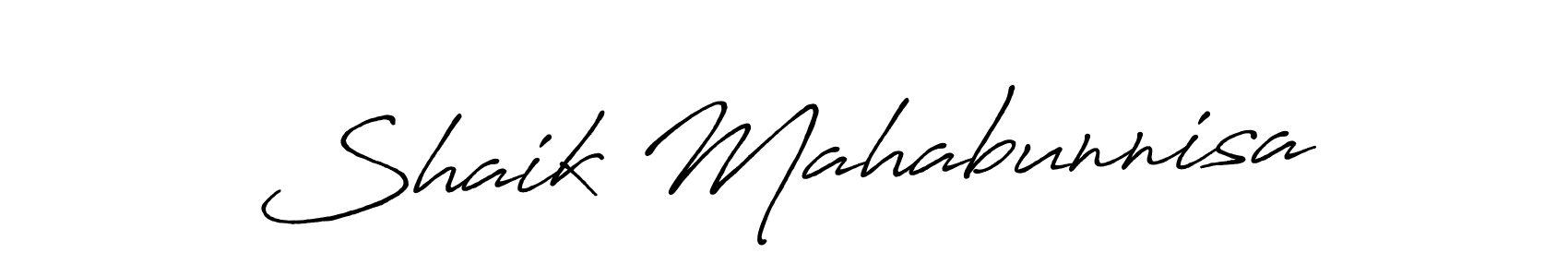 Shaik Mahabunnisa stylish signature style. Best Handwritten Sign (Antro_Vectra_Bolder) for my name. Handwritten Signature Collection Ideas for my name Shaik Mahabunnisa. Shaik Mahabunnisa signature style 7 images and pictures png