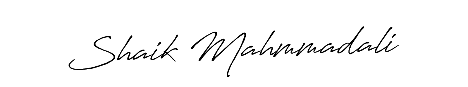 Create a beautiful signature design for name Shaik Mahmmadali. With this signature (Antro_Vectra_Bolder) fonts, you can make a handwritten signature for free. Shaik Mahmmadali signature style 7 images and pictures png