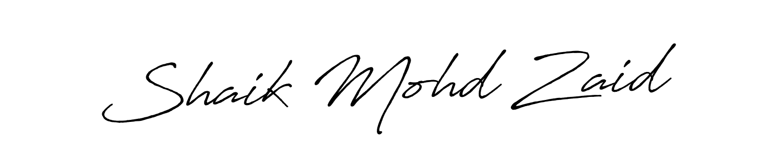 How to make Shaik Mohd Zaid name signature. Use Antro_Vectra_Bolder style for creating short signs online. This is the latest handwritten sign. Shaik Mohd Zaid signature style 7 images and pictures png