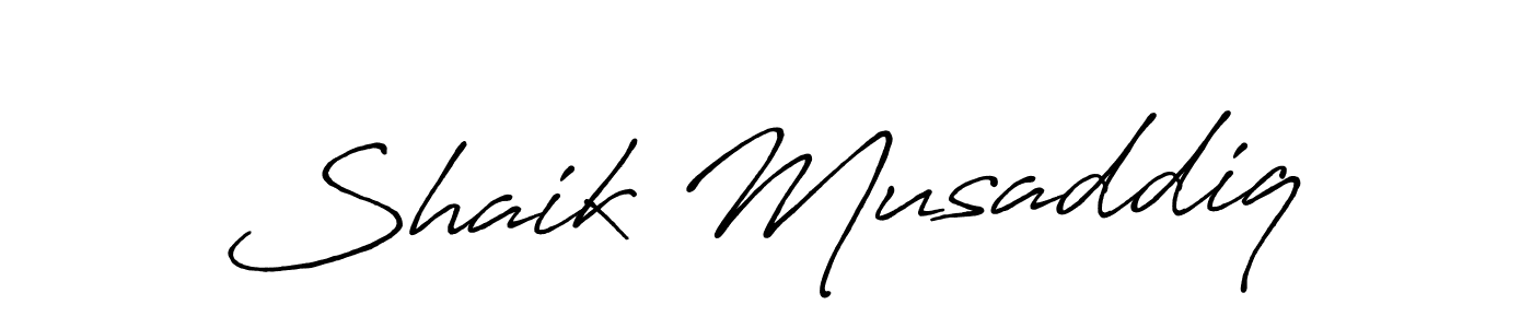 Shaik Musaddiq stylish signature style. Best Handwritten Sign (Antro_Vectra_Bolder) for my name. Handwritten Signature Collection Ideas for my name Shaik Musaddiq. Shaik Musaddiq signature style 7 images and pictures png