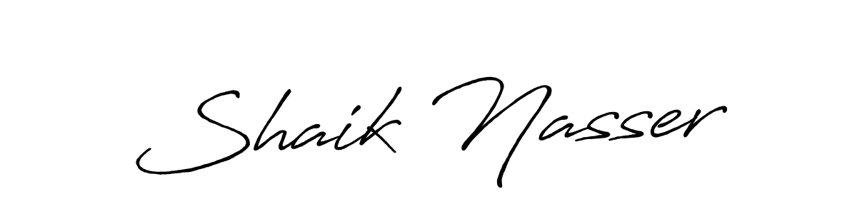 Create a beautiful signature design for name Shaik Nasser. With this signature (Antro_Vectra_Bolder) fonts, you can make a handwritten signature for free. Shaik Nasser signature style 7 images and pictures png
