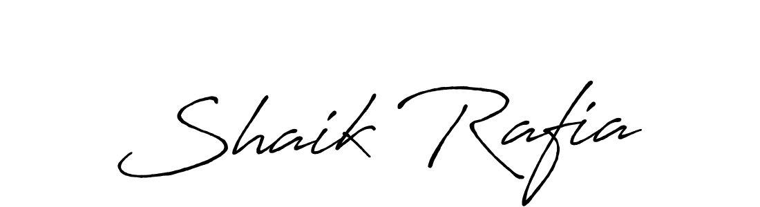 How to make Shaik Rafia name signature. Use Antro_Vectra_Bolder style for creating short signs online. This is the latest handwritten sign. Shaik Rafia signature style 7 images and pictures png