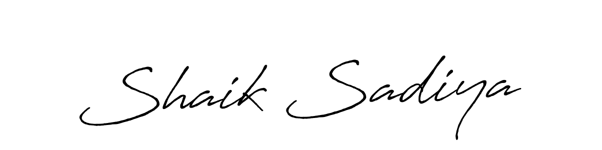 Use a signature maker to create a handwritten signature online. With this signature software, you can design (Antro_Vectra_Bolder) your own signature for name Shaik Sadiya. Shaik Sadiya signature style 7 images and pictures png