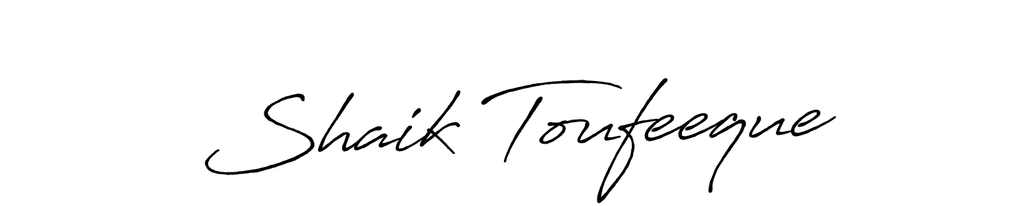 It looks lik you need a new signature style for name Shaik Toufeeque. Design unique handwritten (Antro_Vectra_Bolder) signature with our free signature maker in just a few clicks. Shaik Toufeeque signature style 7 images and pictures png