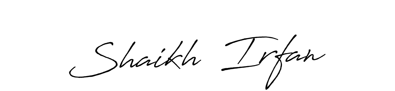 Create a beautiful signature design for name Shaikh  Irfan. With this signature (Antro_Vectra_Bolder) fonts, you can make a handwritten signature for free. Shaikh  Irfan signature style 7 images and pictures png