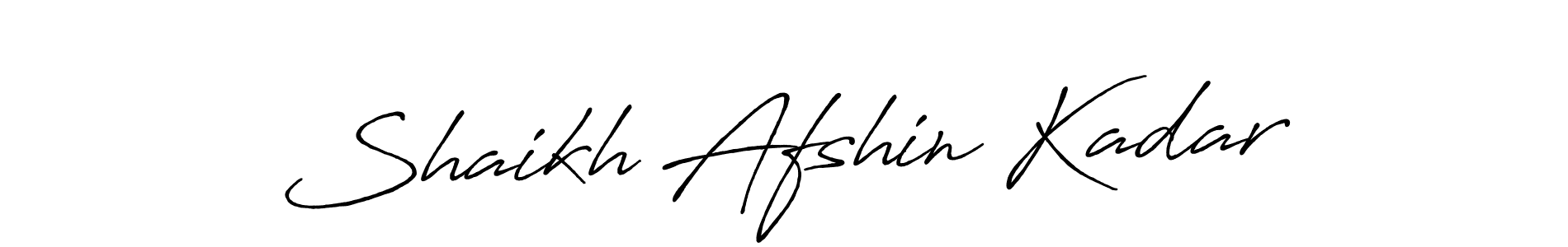 Make a beautiful signature design for name Shaikh Afshin Kadar. With this signature (Antro_Vectra_Bolder) style, you can create a handwritten signature for free. Shaikh Afshin Kadar signature style 7 images and pictures png