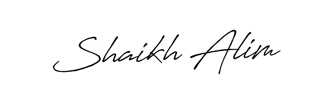 Use a signature maker to create a handwritten signature online. With this signature software, you can design (Antro_Vectra_Bolder) your own signature for name Shaikh Alim. Shaikh Alim signature style 7 images and pictures png